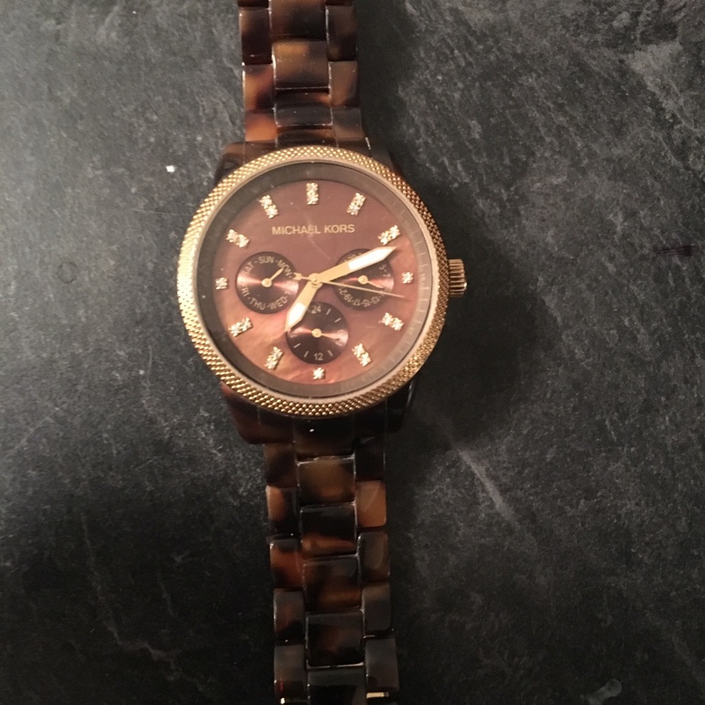 Michael Kors tortoise shell watch